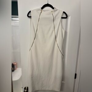 Elegant White Dress with Gold Accents